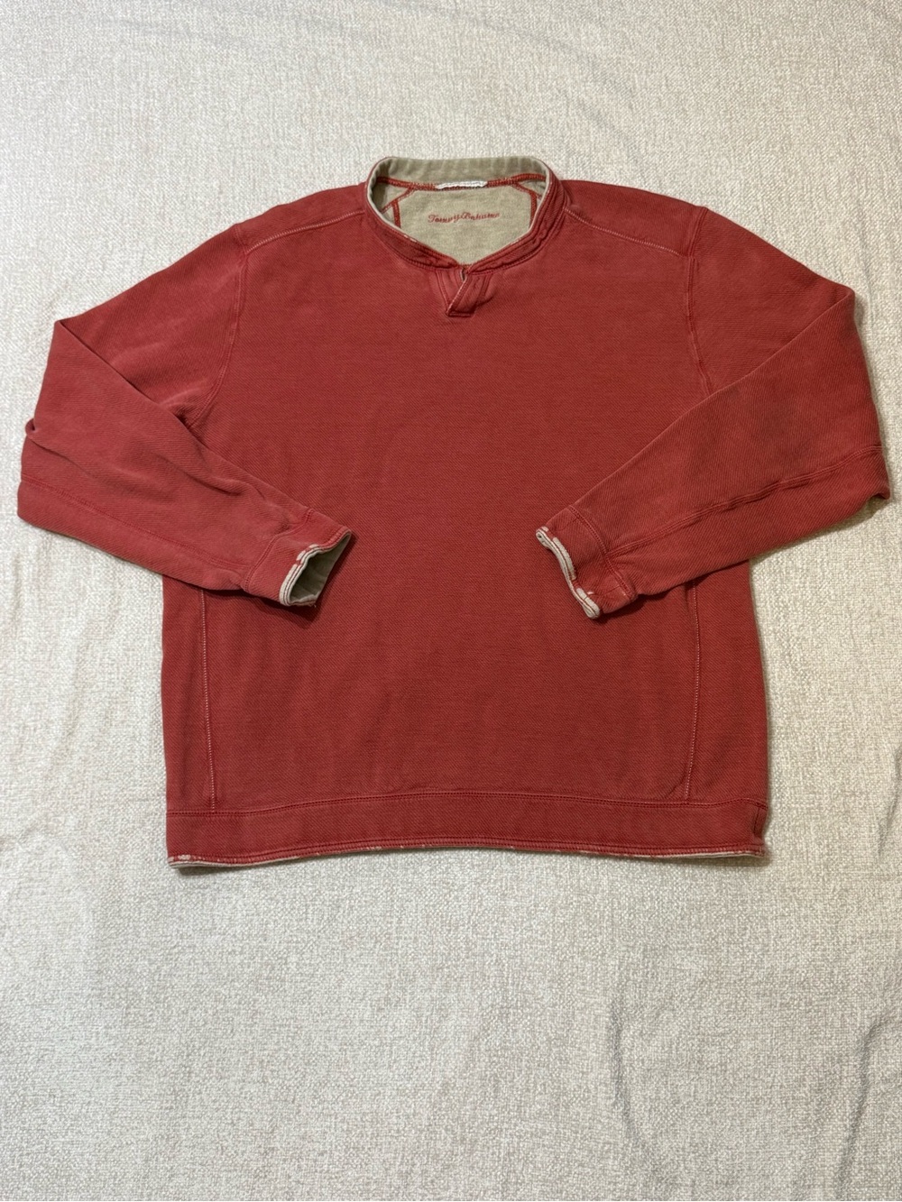 Tommy Bahama Reversible Red Pullover Sweatshirt XL Coastal Quiet Luxury